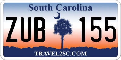 SC license plate ZUB155