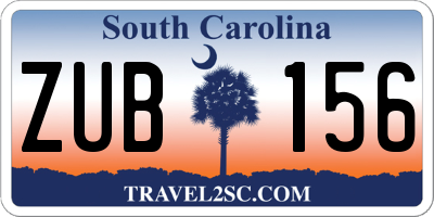 SC license plate ZUB156