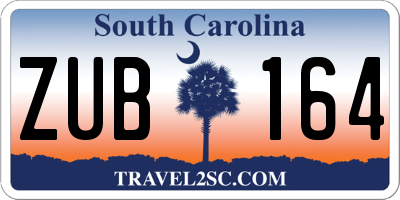 SC license plate ZUB164