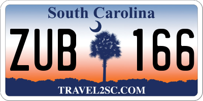 SC license plate ZUB166