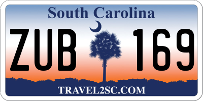 SC license plate ZUB169