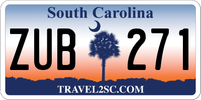 SC license plate ZUB271