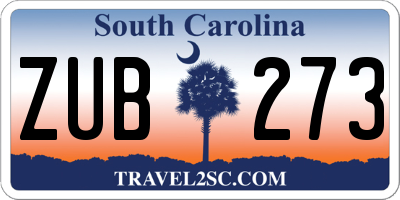 SC license plate ZUB273