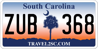 SC license plate ZUB368