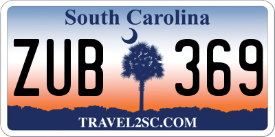 SC license plate ZUB369