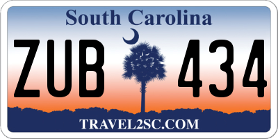 SC license plate ZUB434
