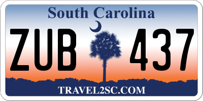 SC license plate ZUB437