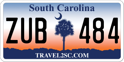 SC license plate ZUB484