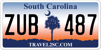 SC license plate ZUB487