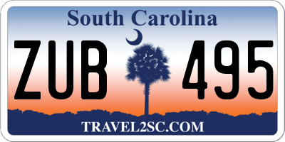 SC license plate ZUB495