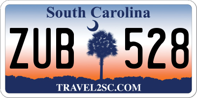 SC license plate ZUB528