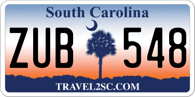 SC license plate ZUB548