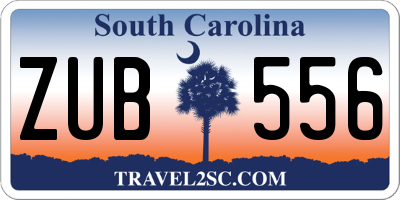 SC license plate ZUB556