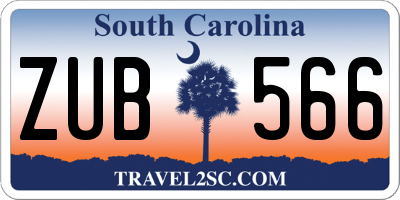 SC license plate ZUB566
