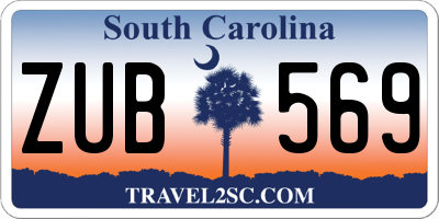 SC license plate ZUB569