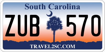 SC license plate ZUB570