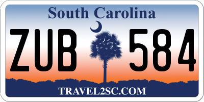 SC license plate ZUB584