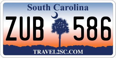 SC license plate ZUB586
