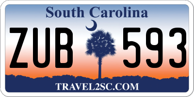 SC license plate ZUB593