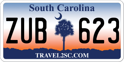 SC license plate ZUB623