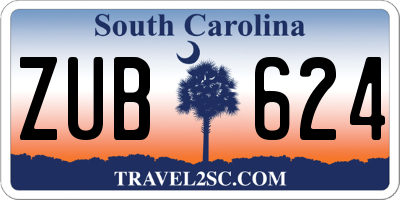 SC license plate ZUB624
