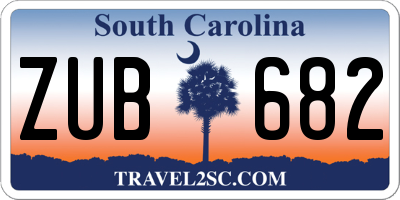 SC license plate ZUB682