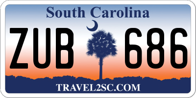SC license plate ZUB686