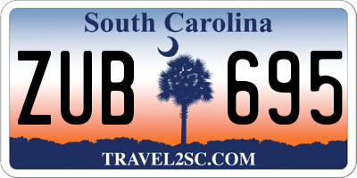 SC license plate ZUB695