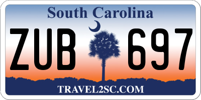 SC license plate ZUB697