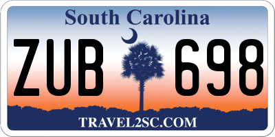 SC license plate ZUB698