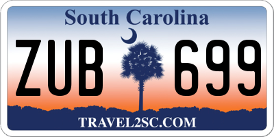SC license plate ZUB699