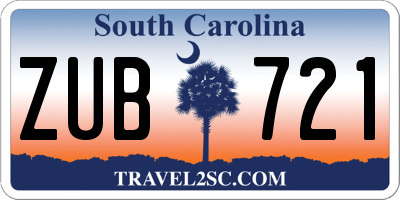 SC license plate ZUB721