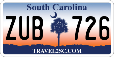 SC license plate ZUB726