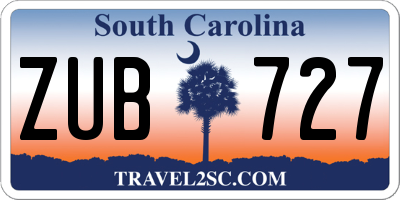 SC license plate ZUB727