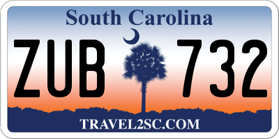 SC license plate ZUB732