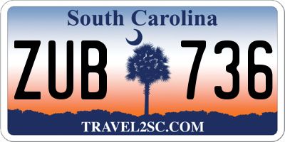 SC license plate ZUB736