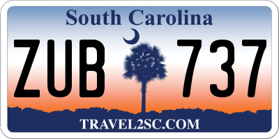 SC license plate ZUB737