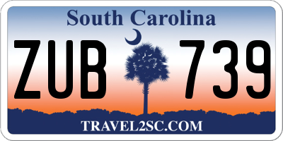 SC license plate ZUB739