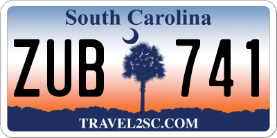 SC license plate ZUB741