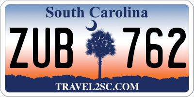SC license plate ZUB762