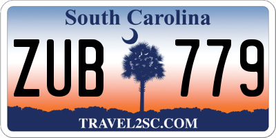 SC license plate ZUB779