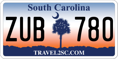 SC license plate ZUB780