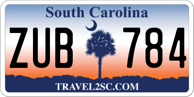 SC license plate ZUB784