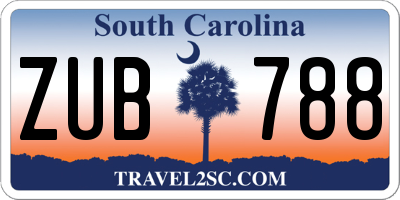 SC license plate ZUB788