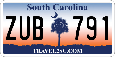 SC license plate ZUB791