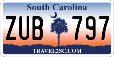 SC license plate ZUB797