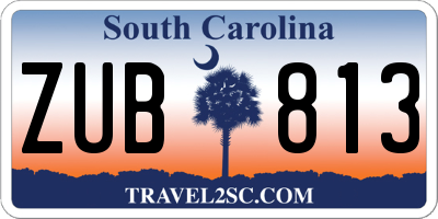 SC license plate ZUB813