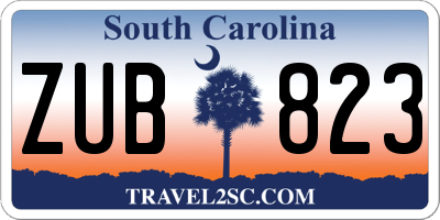 SC license plate ZUB823