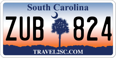 SC license plate ZUB824
