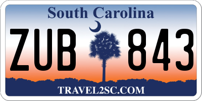 SC license plate ZUB843